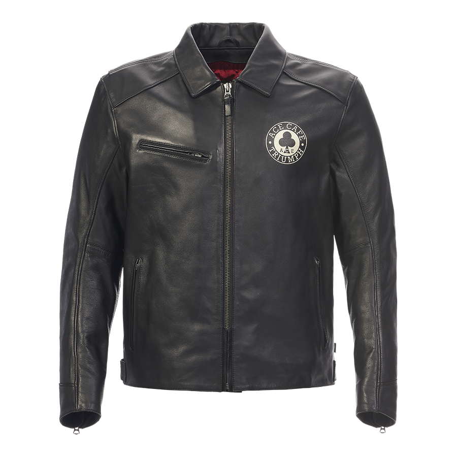 Official Triumph x Ace Cafe Black Riding Leather Jacket